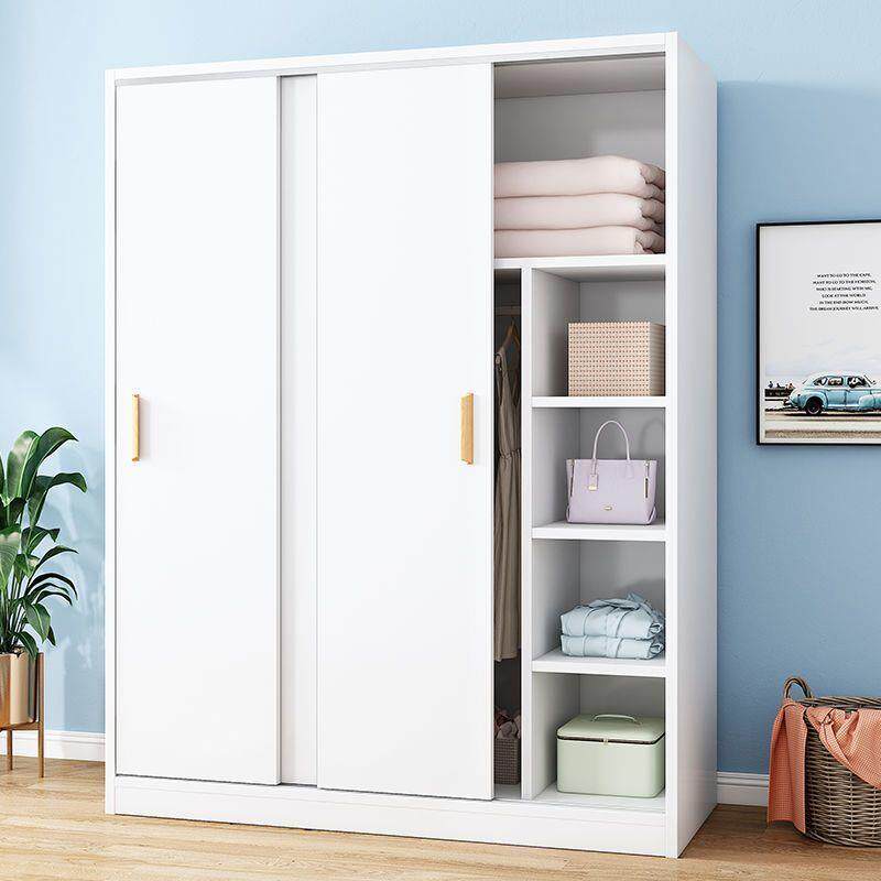 儿童衣柜出家用WMP济型经衣橱租房用小户型储物层柜推拉门多格多