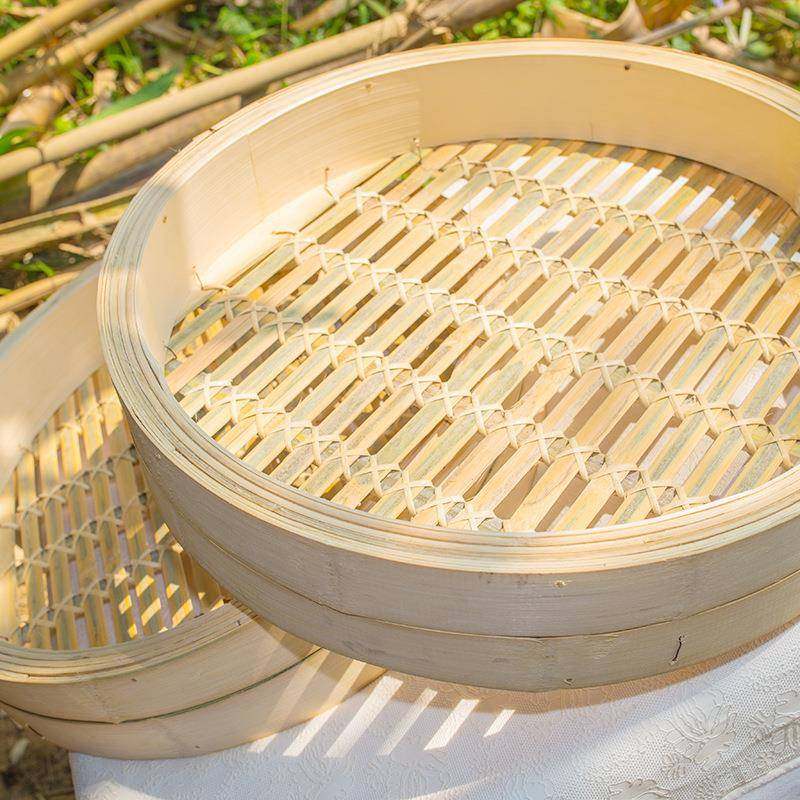罗定泗纶手编竹蒸用笼子馒头笼LSU屉小笼包蒸笼家商用竹包制蒸笼