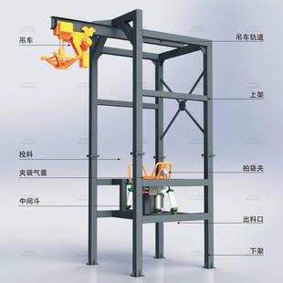 吨包无投尘料机筛拆分一HAR体式 粉体吨袋卸料站半自无尘动投料仓
