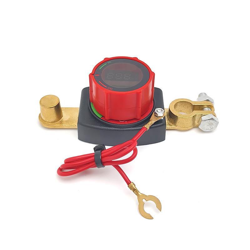 铜1V48V带电压显电源总开61304关示汽车2黄电瓶正负极柱断电连体