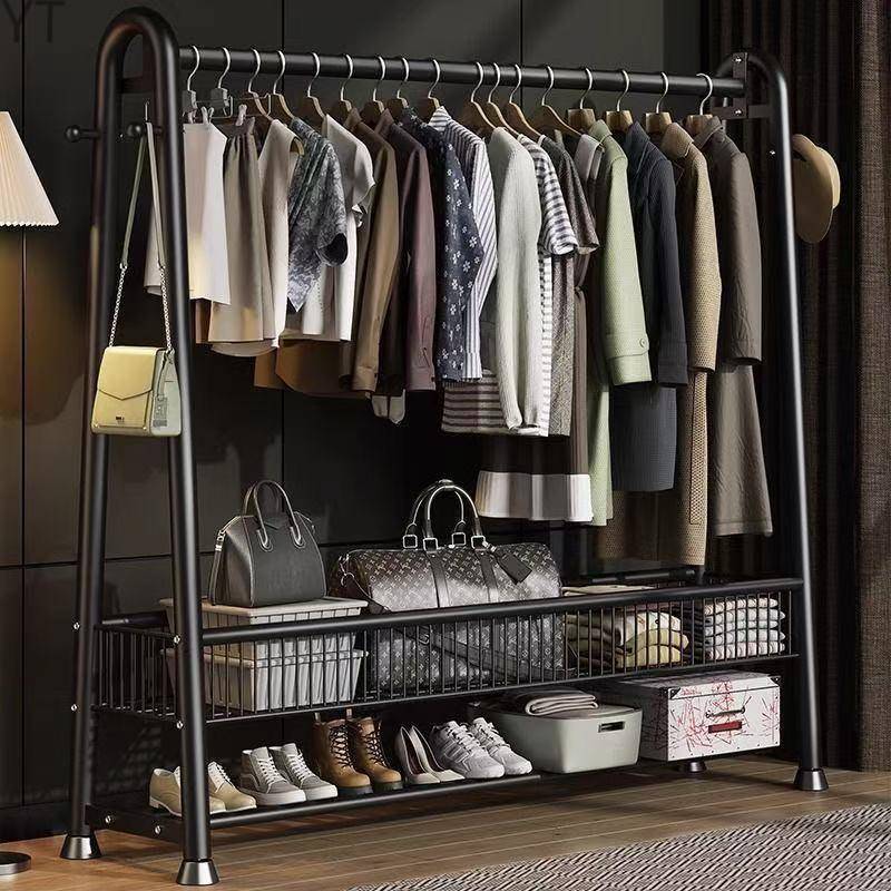 晾衣架落加粗款帽地挂家用晒衣架阳台卧室衣架子简易室内A字晾衣