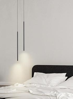 简床头吊灯轻22034奢超细长线客厅背景灯简北墙欧现极代约主卧室