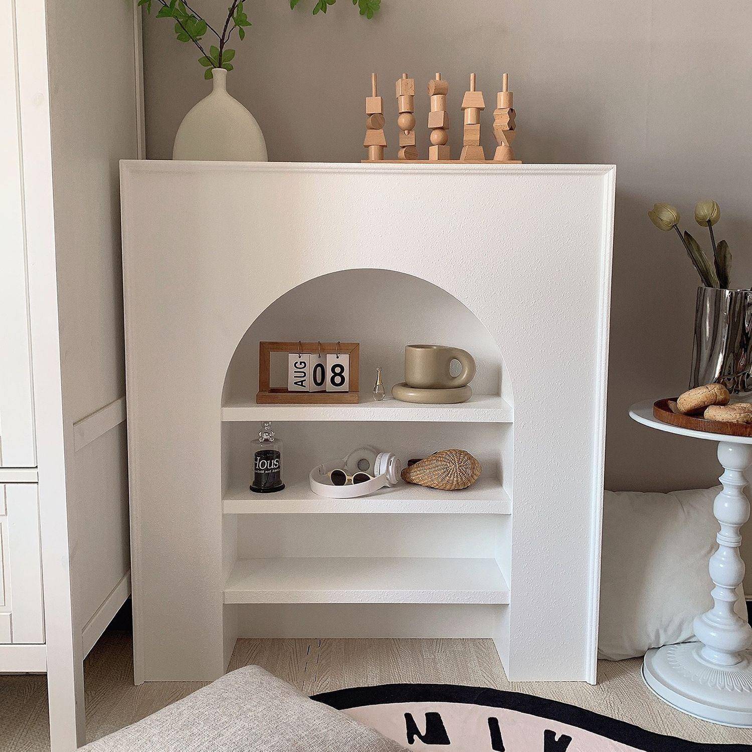 法式壁炉奶油风柜子客厅家走廊玄关用简约i装饰柜置物柜子n906s架