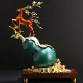 中式 珐琅葫芦摆件厅玄关办公室新家居轻奢葫芦摆件家居装 06123