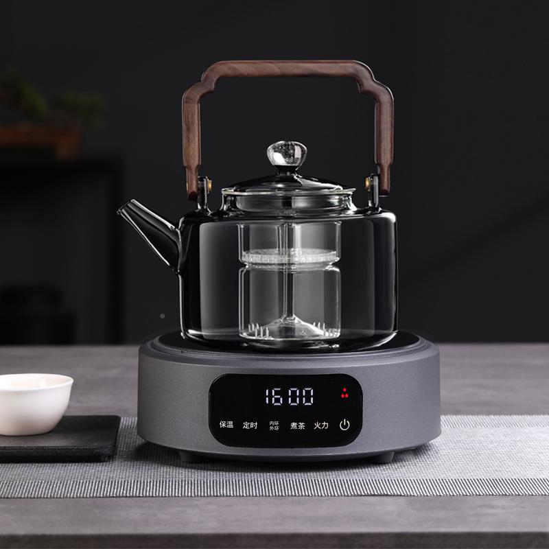 壶2025新款电炉茶耐高温玻511璃煮茶器蒸陶汽煮白茶侧把烧水壶套