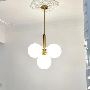 楼吊灯简现代餐厅l567约oft公寓顶小户型挑空客厅魔豆斜楼梯间梯