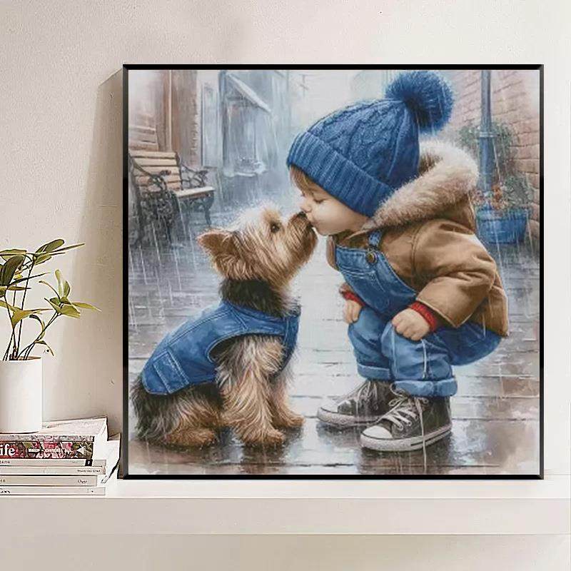 绣F98S775J新款字绣线客厅温馨亲吻十可爱小与狗卧室儿童房钻石贴,居家布艺,十字绣套件,淘宝优惠券,粉丝福利购,淘宝优惠卷