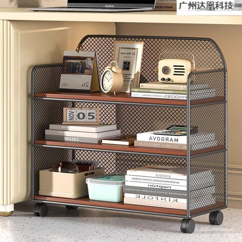 推桌办公桌下置物架可移动柜文件收纳架多功能书卧室CDX带轮小车