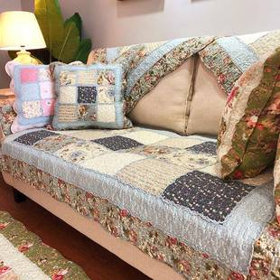 V45O田园布艺拼现布F76H97JM四通用加厚棉坐垫代防滑沙季 发垫纯夏