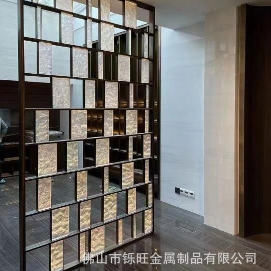 不锈钢屏风隔断术客厅高背端商品酒房别墅店景966墙遮挡玻璃艺轻