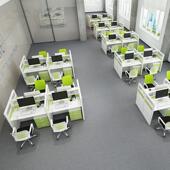 职827员办公桌卡座简约现 代24 人屏位风隔6断办公家具组合四人位