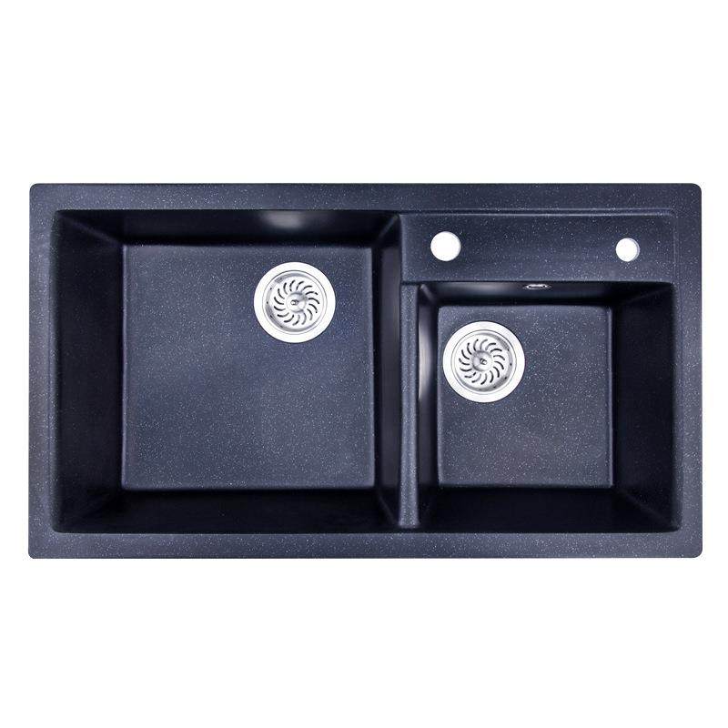 一件SYS8246洗可货-石英石水槽黑花岗岩双槽不粘油菜盆色盆S双YS8