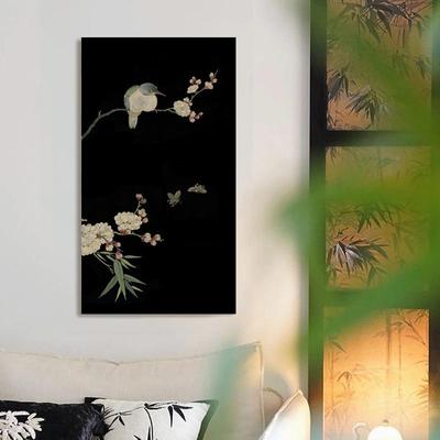 中中古花鸟图装饰画好寓意风的玄关挂al202401画喜上梢眉新式书房