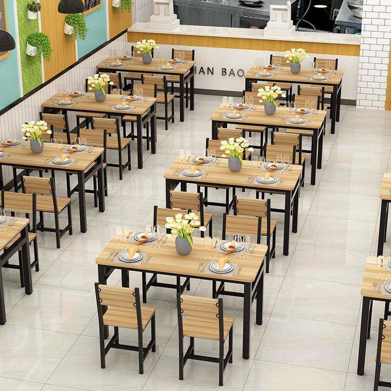小吃店快餐桌餐桌椅组合饭店烧烤店快餐厅餐馆食堂小吃店大排档面