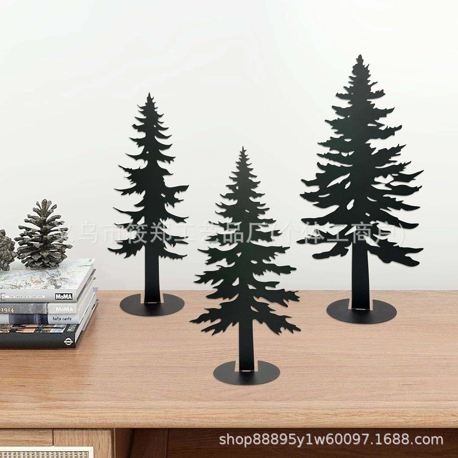 新品铁艺迷你圣诞树家居桌面摆件简约设计金属工艺品装饰摆件