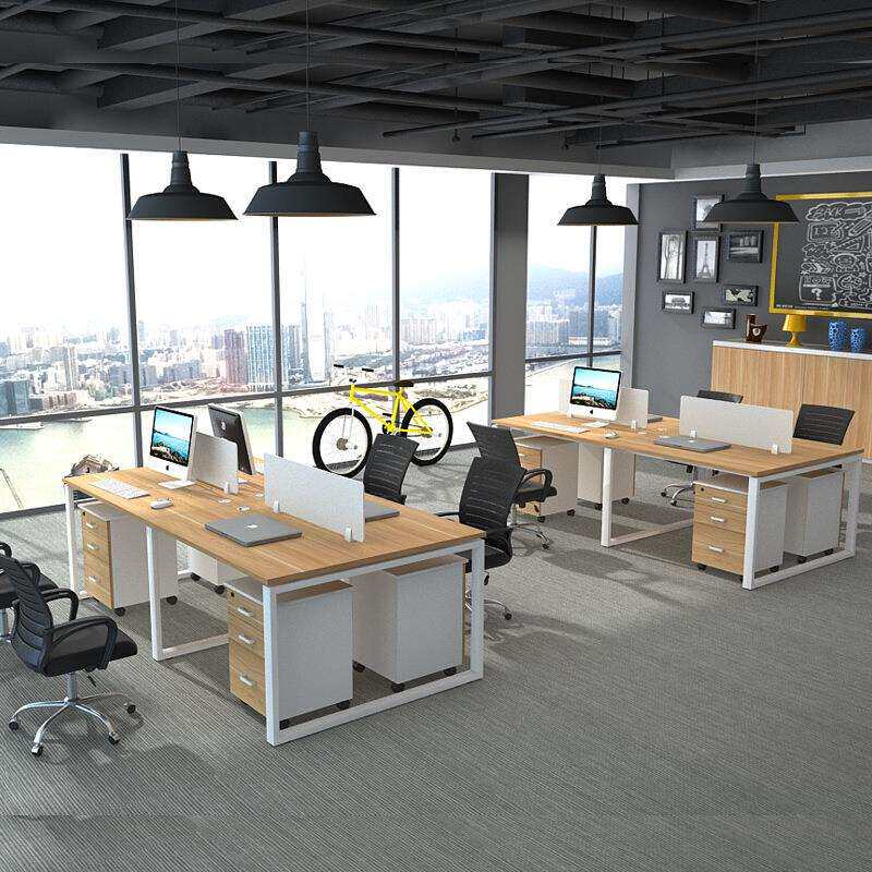上海办公桌椅组合职员办公桌4人位简约现代双人员工位设计师家具