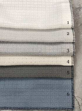 门幅275cm棉麻单色本白色灰色蓝色田字格纯色宽幅窗帘布抱枕布料