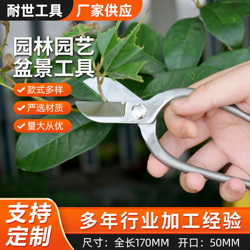 日式不锈钢池坊剪花道插花花艺剪刀专业修剪花枝园艺剪工具