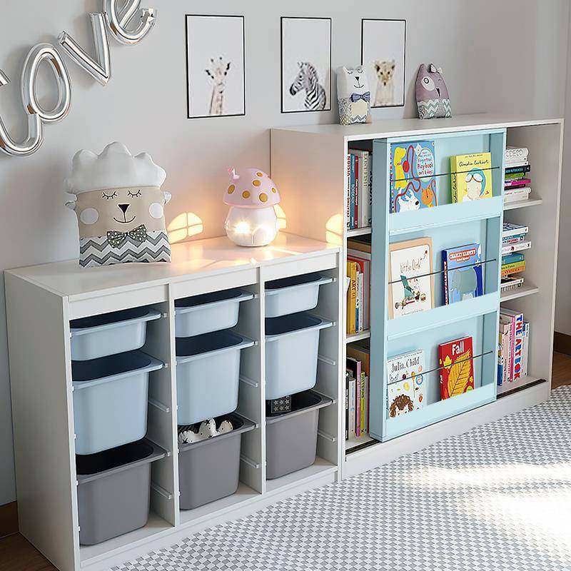 9C实木移门儿童落地书架书柜置物架绘本架收纳架儿童房过道