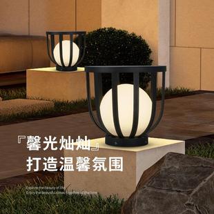 户外太阳能草坪灯柱头灯别墅庭院围墙灯室外防水草地灯院门柱子灯