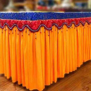 义乌尘缘绣品法会供桌桌套提花面料水晶绒布绣花精品桌套规格可选