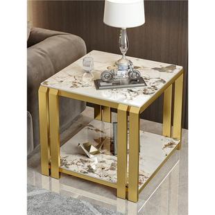 轻奢高级感沙发边几侧边柜现代简约客厅岩板角几小茶几长方形边桌