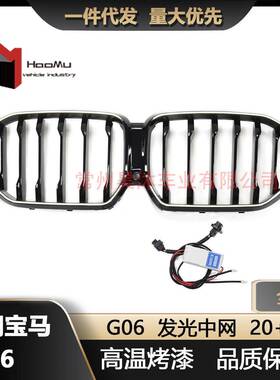 适用于宝马X6G06单线亮黑发光中网20+进气格栅