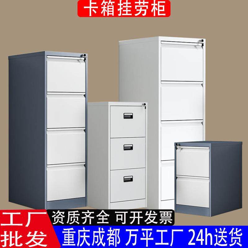 卡箱挂劳柜A4立式资料档案收纳柜文件柜铁皮抽屉办公柜二抽四抽柜