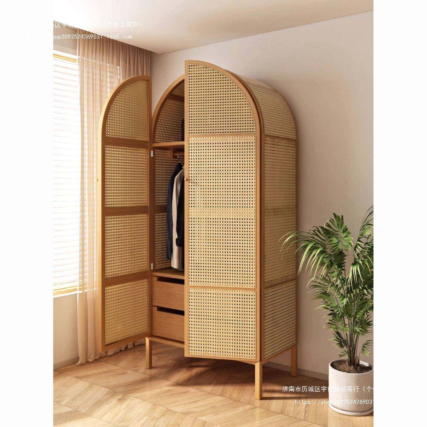 网红日式藤编衣柜储物民宿诧寂风双门复古免安装艺术卧室落地衣橱,农用物资,其他肥料,淘宝优惠券,粉丝福利购,淘宝优惠卷
