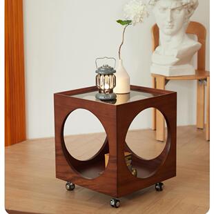 中古茶几复古实木沙发边几可移动茶几简约方形角几茶桌