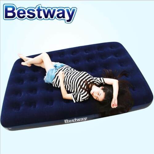 Bestway67002植绒双人充气床垫加厚蜂窝立柱床垫户外便携床