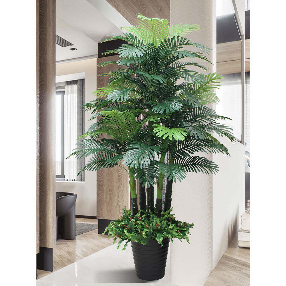 仿生散尾葵装饰假植物造景室内塑料花绿植盆栽客厅摆件落地盆景人