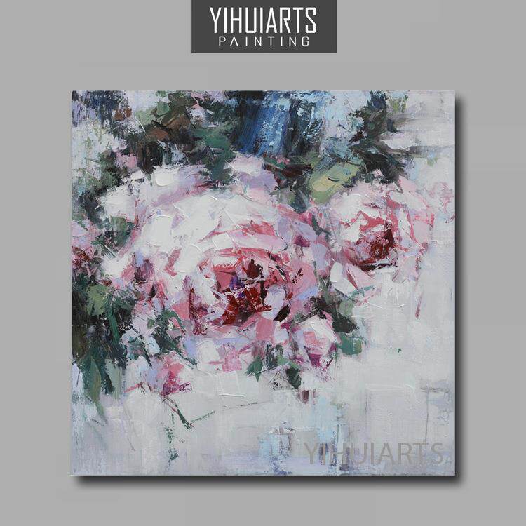 YIHUIARTS纯手绘鲜花装饰风景挂画卧室床头客厅餐厅风景装饰油画