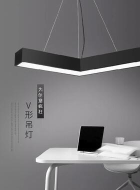 箭头吊灯led造型灯创意健身房网咖店铺商场走廊过道V形工业风灯具