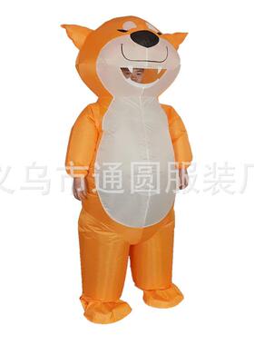 跨狐境节日爆款狸老鼠儿卡通人53905偶亲子道活动具童演出充气服