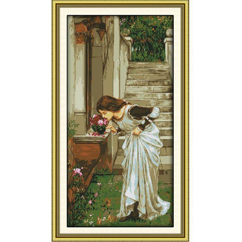 线钻253绣石绣关新款名画竖版客厅人物玄钻款绣印花十字式欧油画