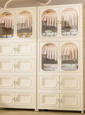 跨境折叠家用衣柜塑玩具衣服储卧物柜子简橱约室可移动QLQ料衣收