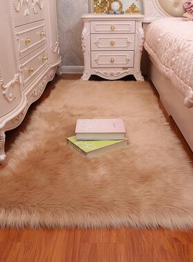 8爱Z简约白色地毛毛床边毯卧室满铺可家用地F88JHS89垫长毛地毯Y