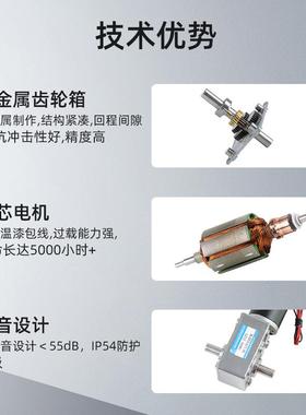 微型直流减速电机540-508141zy双轴蜗轮扭蜗8杆低速12伏24v大3力