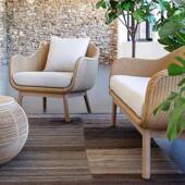 户外实茶木藤沙发庭院简约休闲露24050902编台别阳墅台花园藤椅家