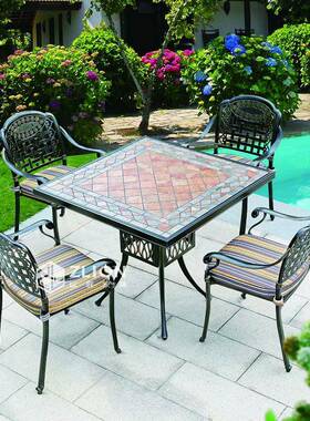 户外铸铝桌椅花庭室院外天椅园子53178休闲阳台铁艺桌椅套装露组
