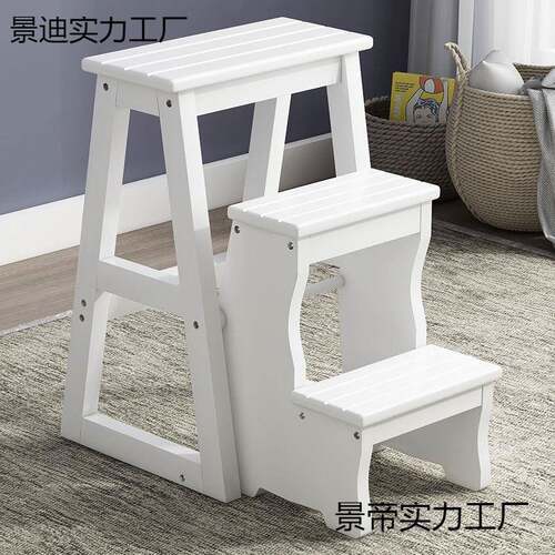木实梯凳三二家用折叠客厅室内多功56746能登高梯子凳步楼梯椅加