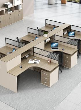 简约现代公司20230426办桌椅组合公屏风隔断L座办公卡室2公/4/6人