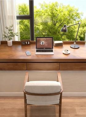 实窗台飘窗桌定子伸缩桌面GLY带抽木屉制书桌卧室学习桌脑桌电飘