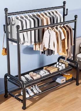 卧室简10976架德国客纳厅易轻奢落地挂衣架衣服收带轮现衣帽架可