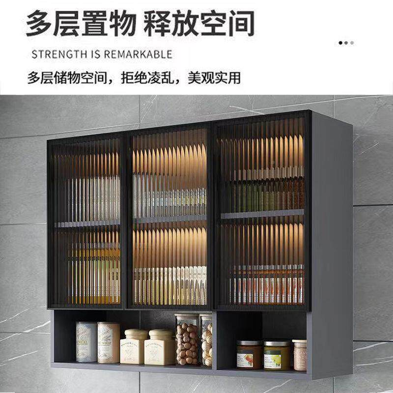 实木CXC厨房吊柜挂式阳台墙上物置物柜餐厅橱壁橱储墙柜墙壁柜门