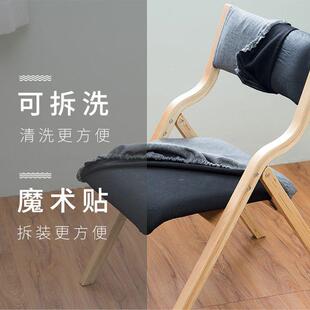 简约实木折椅折叠办公椅PDD44459叠高档靠背餐子椅家用椅可折叠可