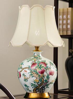 美式法式瓷台灯手复MKL-17手绘卧室床头别古墅装饰灯陶床头柜工夜