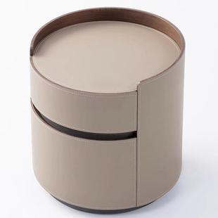 M6木小型意Y式 高档圆形马鞍皮床头实柜卧室SKRYQ 简 M676极 SRKQ