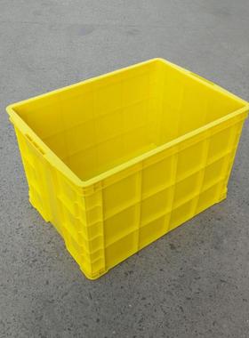 大5号加方厚塑料周转箱长形工业塑料箱子蓝色OEG5箱可带轮物料7胶